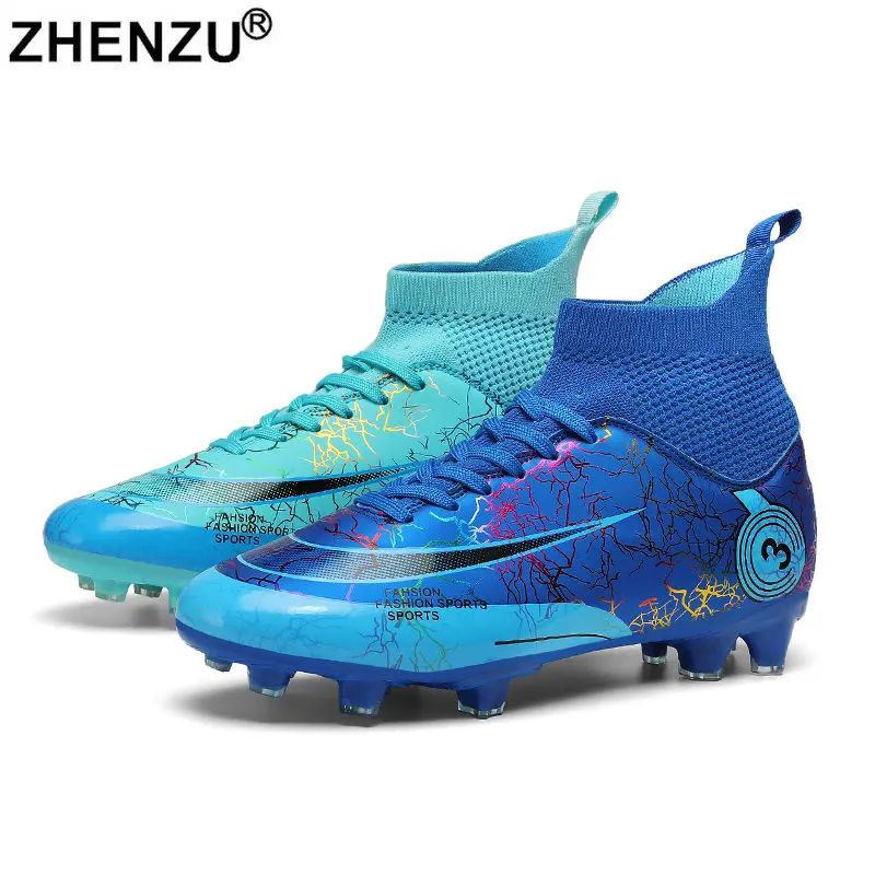 

3 pairs ZHENZU Size 31-48 Original Mens Soccer Shoes Football Boots Men Kids Sneakers Futsal Football Shoes for Boys Girl