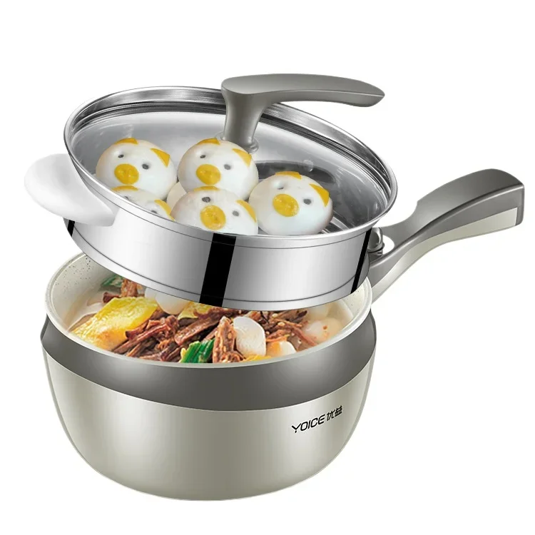 Electric Hot Pot Multifunctional Cooker Stainless Steel Frying Pan Home Dormitory Cooking