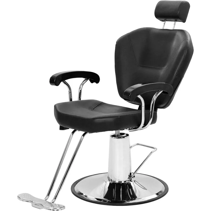 Winado Heavy Duty Reclining Barber Chair for Barber Shop, Styling Salon Chair with Headrest and Footrest, 360 Degree Swivel