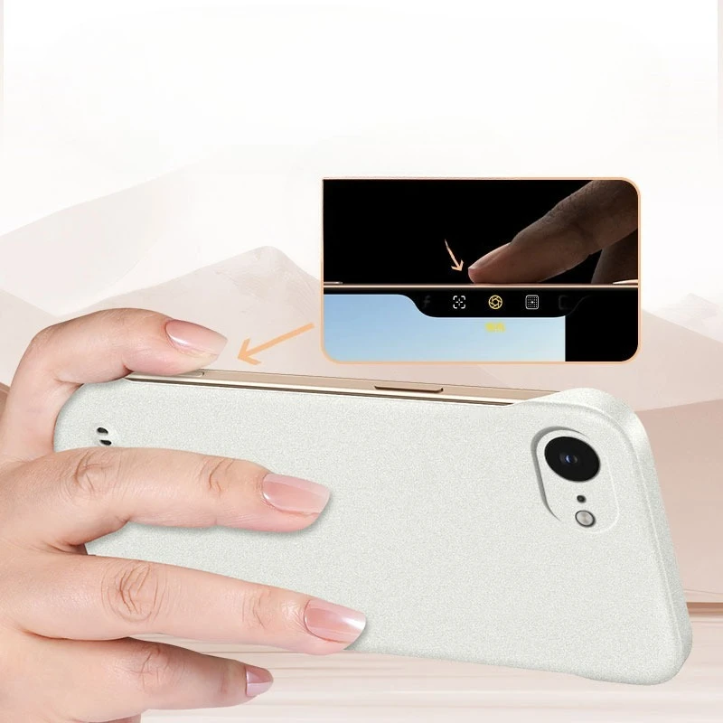 Ultra-Thin Frameless Sandstone Phone Protection: Matte Hard Shockproof Back Case