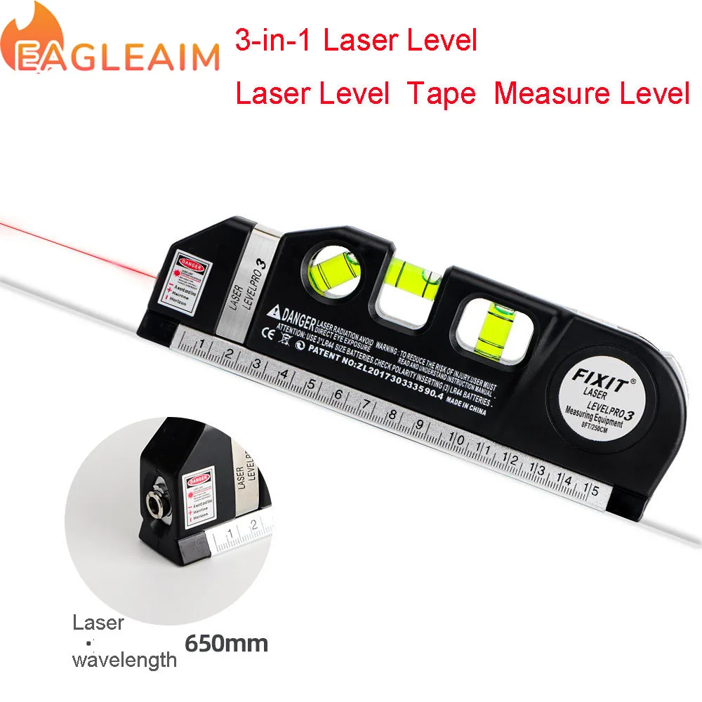 MultipurposeLaserLevelKitStandardCrossLineLaser8feetMeasure