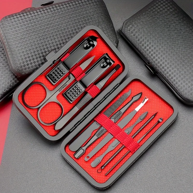 10pcs Nail Clippers Set Full Set, Black Nail Clippers Set, Ultra Sharp Sturdy Nail Clippers, Professional Nail Clippers