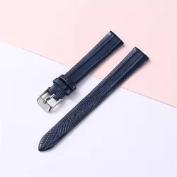 Elegant Slim Leather Watch Bands - High - Quality Soft Leather Strap - 10mm (Blue)