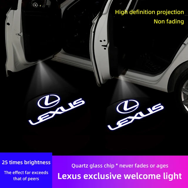 2Pcs LED Welcome Lights Car Door Emblem Projector Lamps For Lexus F SPORT ES RX NX LS UX LM LX GX LC RZ IS CT GS RC HS SC TX LBX 2