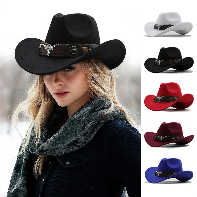 Western Cowboy Hats Western Hat Men Women Cowboy Style Leather Hats