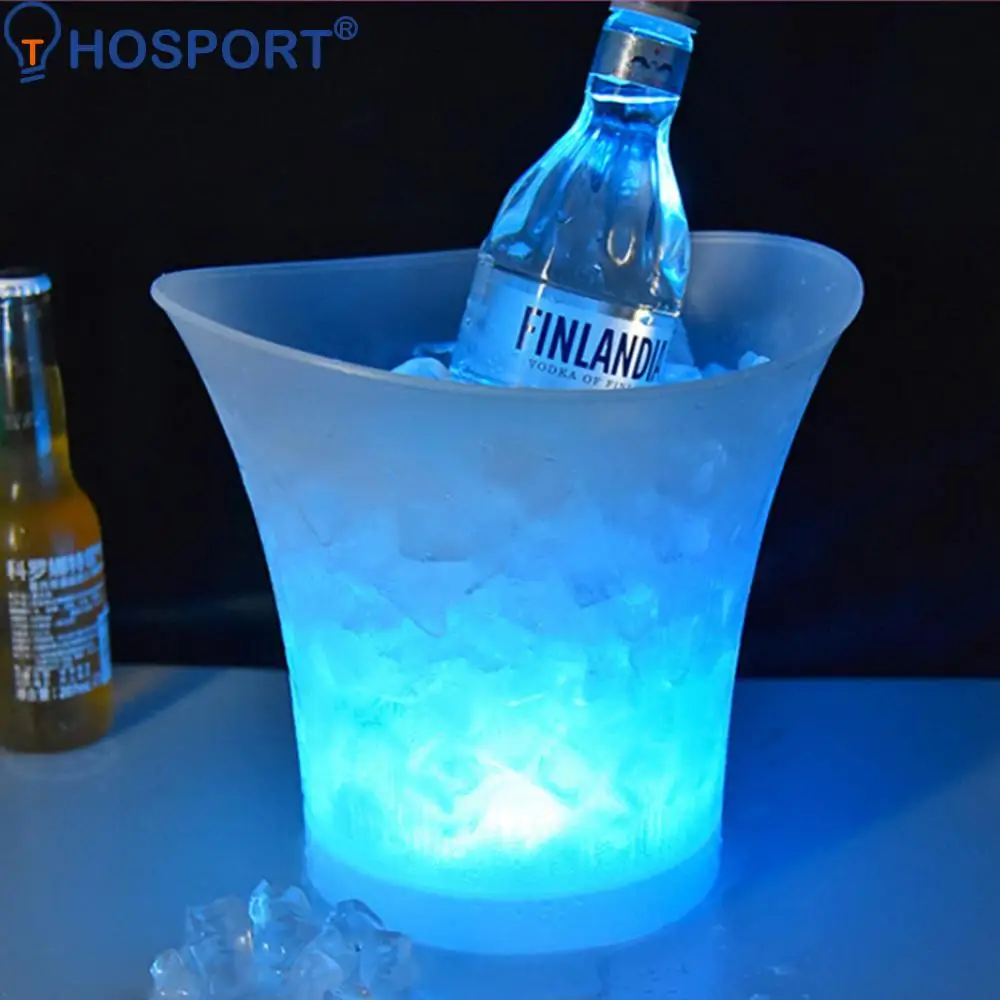 5L Luminous Ice Bucket LED Beer Ice Bucket Waterproof Plastic Champagne for Night Party Bars Nightclub