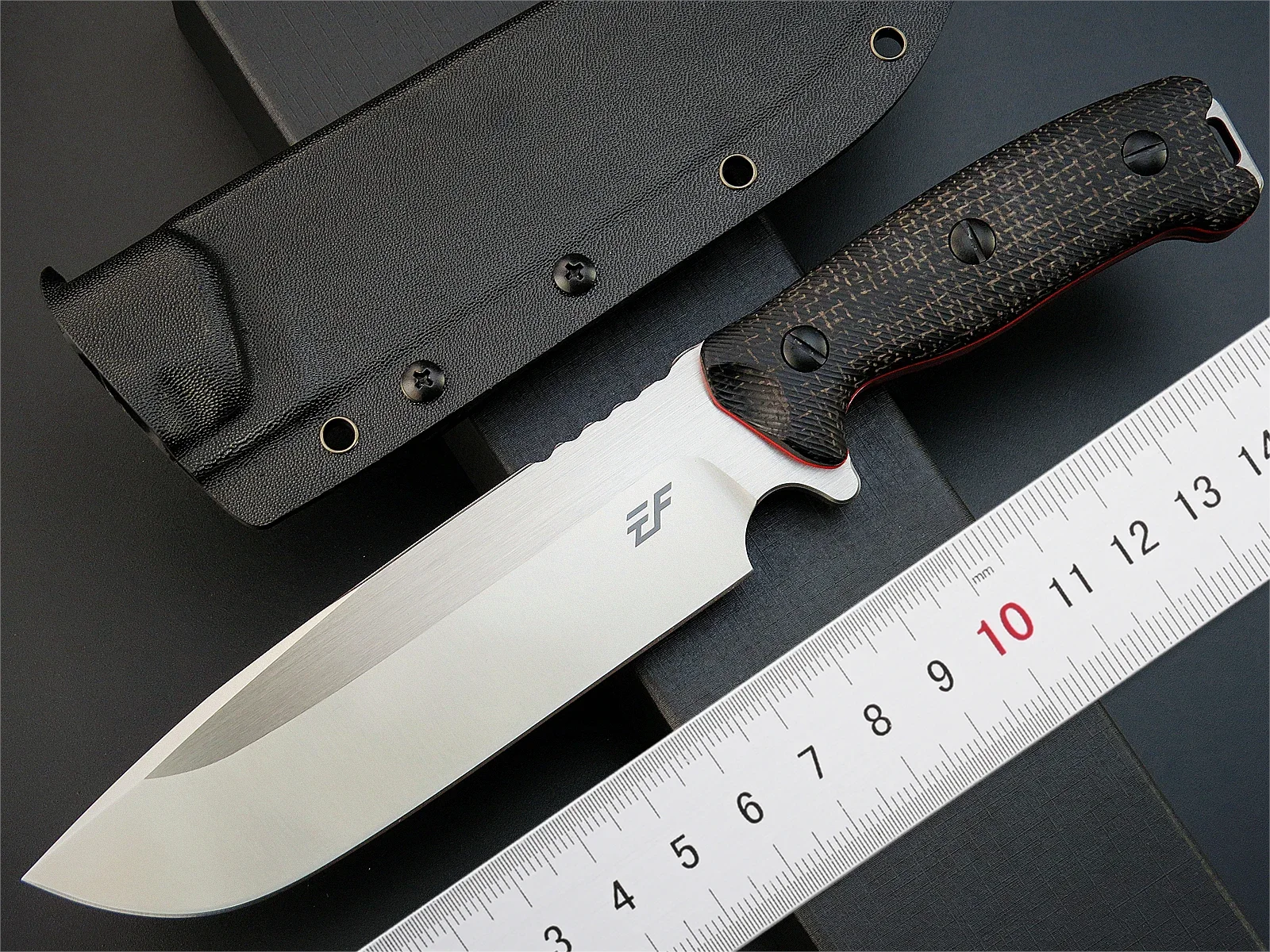 New Eafengrow EF143 Fixed Blade Knife AUS-10 Stainless Steel Blade Micarta Handle Full Tang Fixed Straight Knives for Hunting 4
