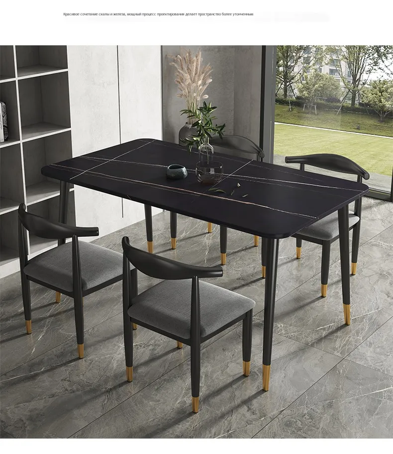 | طاولة طعام مع كراسي بتصميم فاخر