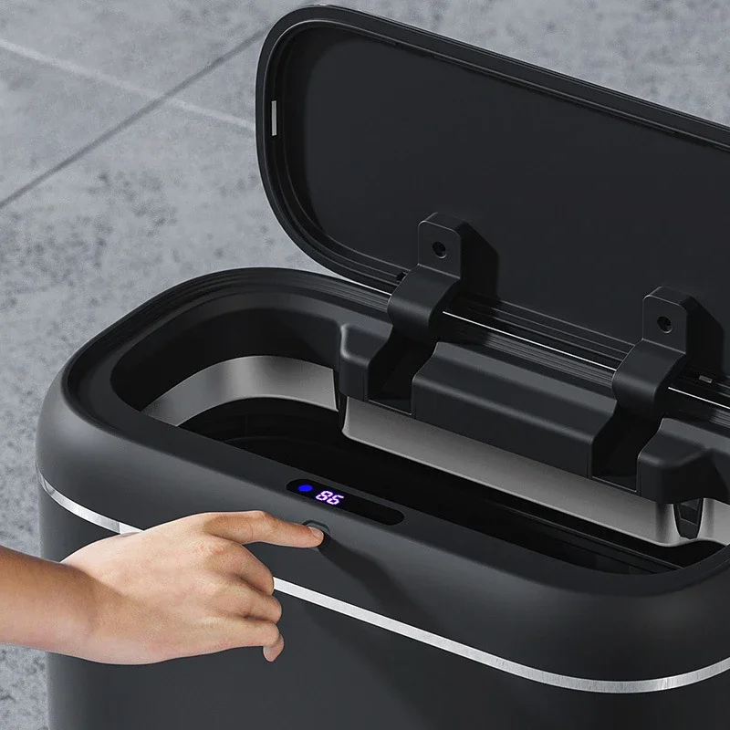 Automatic Smart Bathroom Trash Can with Lid 6