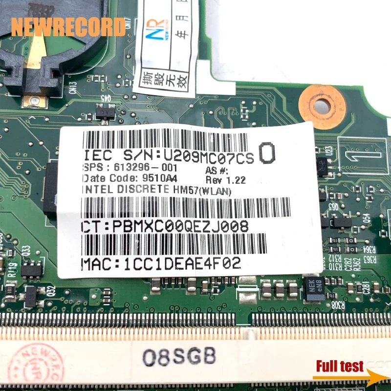 For HP ProBook 6450b 6550b Laptop Motherboard 613296-001