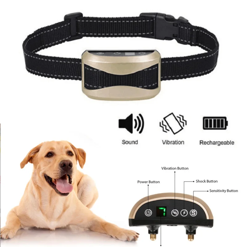 

Pet Dog AntiBarking USB Electric Ultrasonic Dogs Stop Barking Vibration Anti Bark Collar Automatic Collar Dog Training Collars