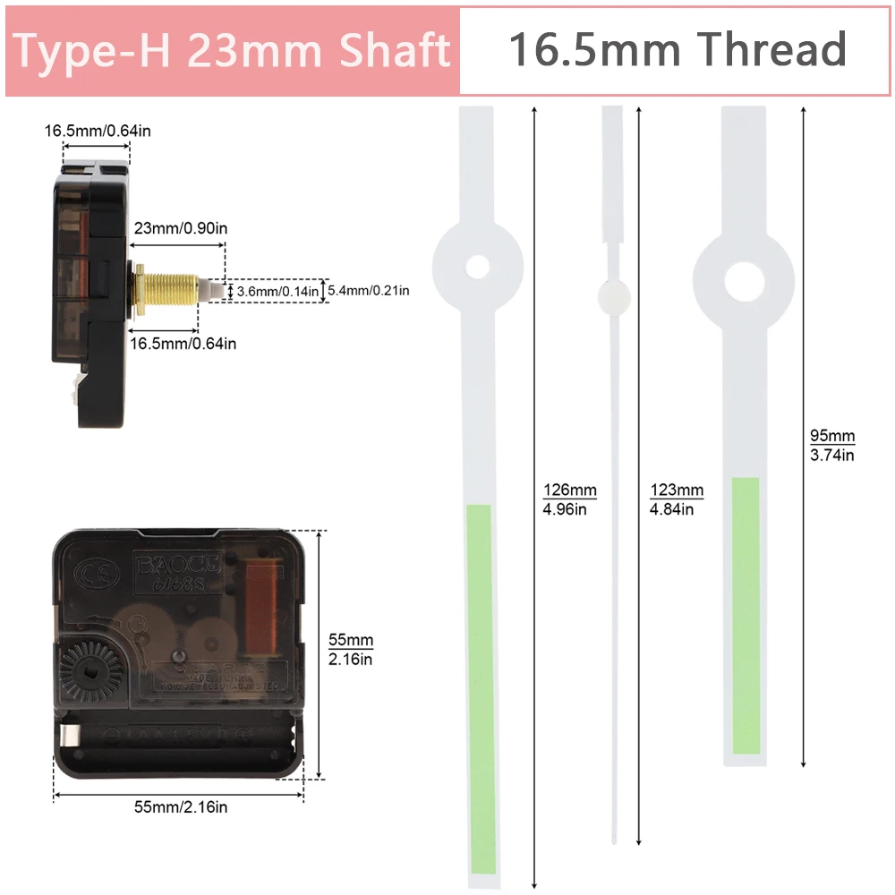Quarz Silent Battery Powered High Torque Long Shaft Uhrwerk Ersatz für Uhr Reparatur/DIY, Wanduhr Reparatur Werkzeuge – Detail 8