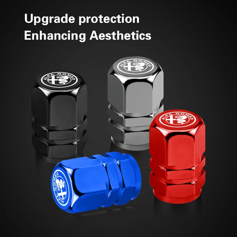 4Pcs Aluminum Alloy Car Wheel Tire Valve Caps Dust Accessories