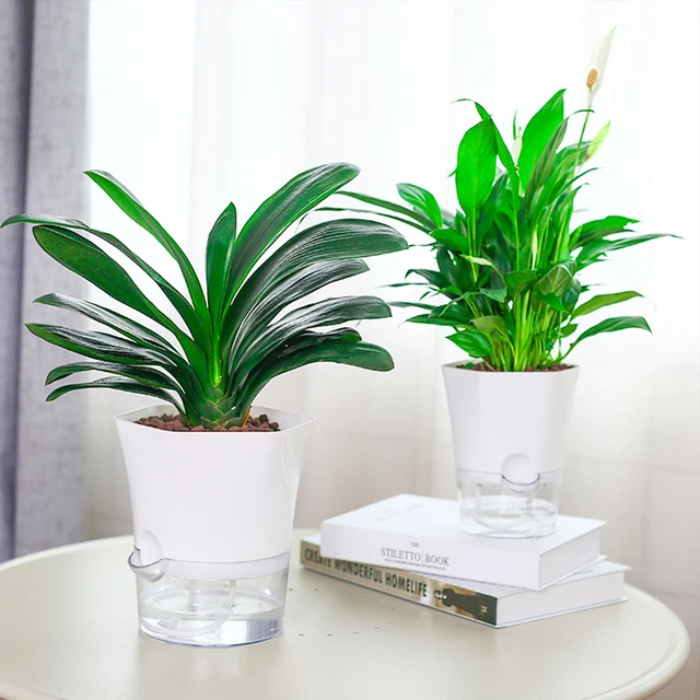 Innovatív Lusta Virág Edény Automatikus Vízeljorító Virágcserélő Átlátszó Dupla Rétegű Műanyag Önöntő Ültetvényes Fu - Image 3