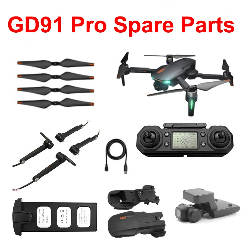 Gd91 Pro Rc Drone Spare Parts 2-axis Gimbal Camera Lower Upper Shell Gps  Receiver Board Propeller Left Right Arm Set Controller - Parts & Accs -  AliExpress