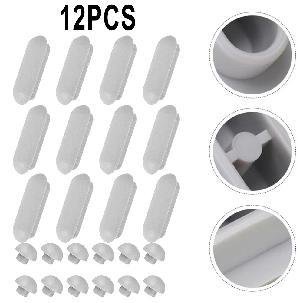 

12pcs Toilet Seat Buffers Pack White Stop Bumper Seat Bumpers Toilet Lid Accessories Top Cover Cushion Adhesive Pads