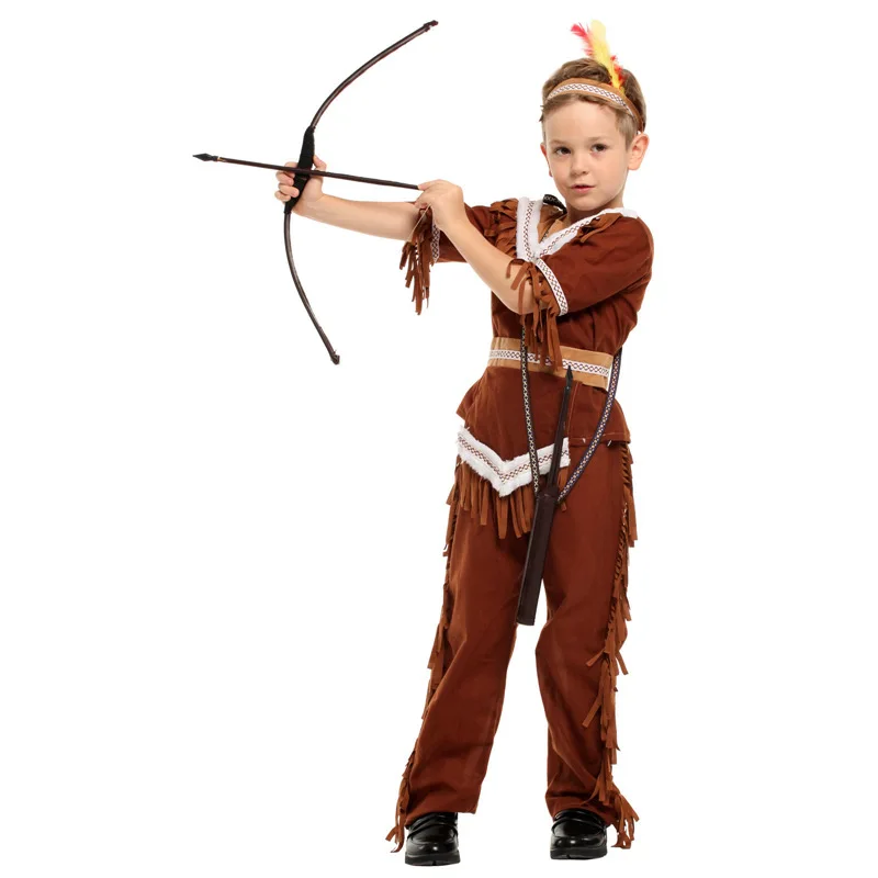 

Medieval Indian Hunter Cosplay Costume Purim Kids Boys Archer Prince Costume Cosplay for Boys Halloween Carnival Party Outfits