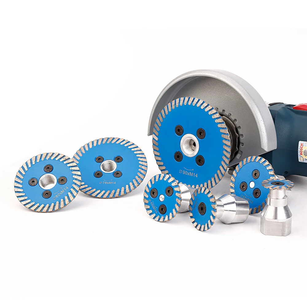 Mini Diamond Saw Blade with Removable Flange - Turbo Cutting Disc for Granite, Marble, Stone, and Concrete