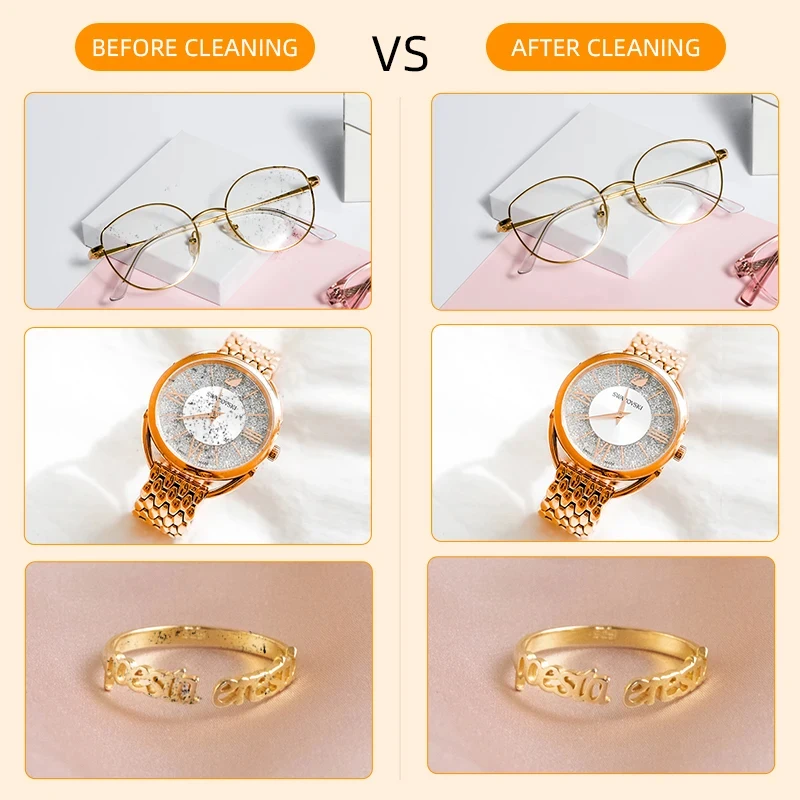 250mAh Ultrasonic Cleaner, High Frequency Timed Cleaning Machine for Glasses Jewelry Toothbrush Portable Ultrasonic Bath 4