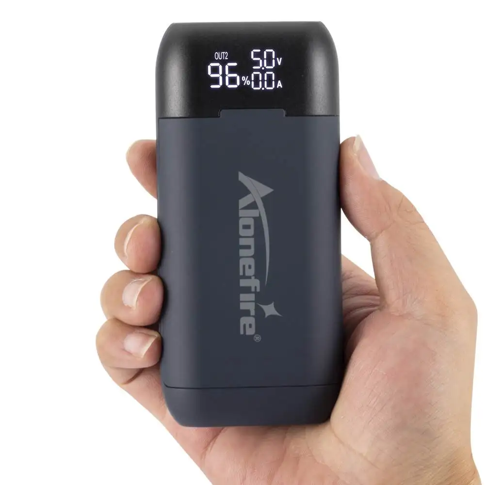 شاحن USB من نوع PD2 من Alonefire لبطاريات الليثيوم أيون 18650/21700، بنك طاقة USB بقوة 5 فولت و2 أمبير، شاحن بطارية للمصباح اليدوي...