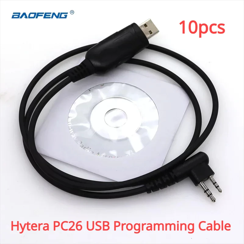 

10pcs HYT PC26 USB Programming Cable w/ CD Driver for Hytera TC500 TC510 TC600 TC620 TC-500/600/610/1600/2100 KST UV-F1000 Radio