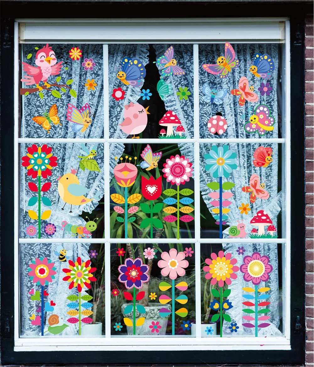 Blue Bird in Flowers Window Art - Project