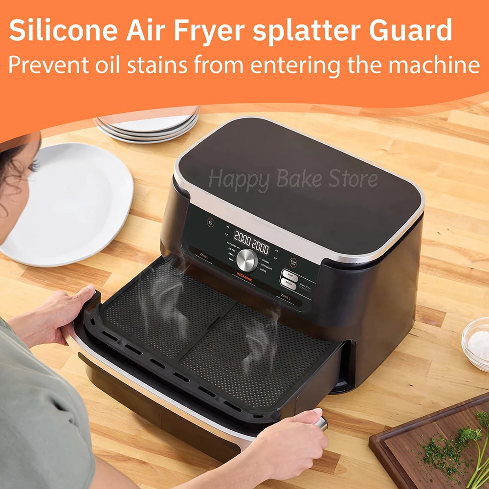 1PC Air Fryer Splash Guard For Air Fryer Ninja Foodi 10.4L AF500EU Reusable Silicone Accessories Baking Mould air fryer accessories