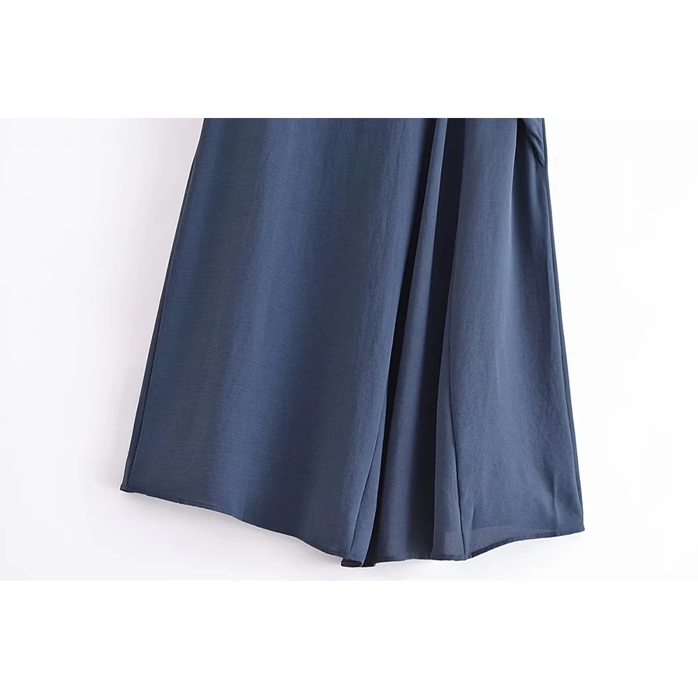 TRAFZA 2024 Summer Vintage Woman Solid Suits Slim Scarf Collar Sleeveless Short Tops+ Zipper A-LINE Long Skirt Women Sexy Suits