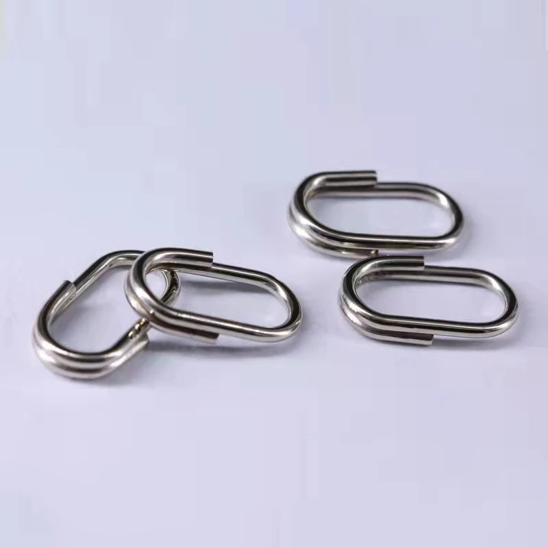 PRO BEROS 100Pcs Oval Split Ringe Swivel Angeln Tackle Anschluss Edelstahl Doppel Schleife Künstliche Köder Anschlüsse – Detail 2