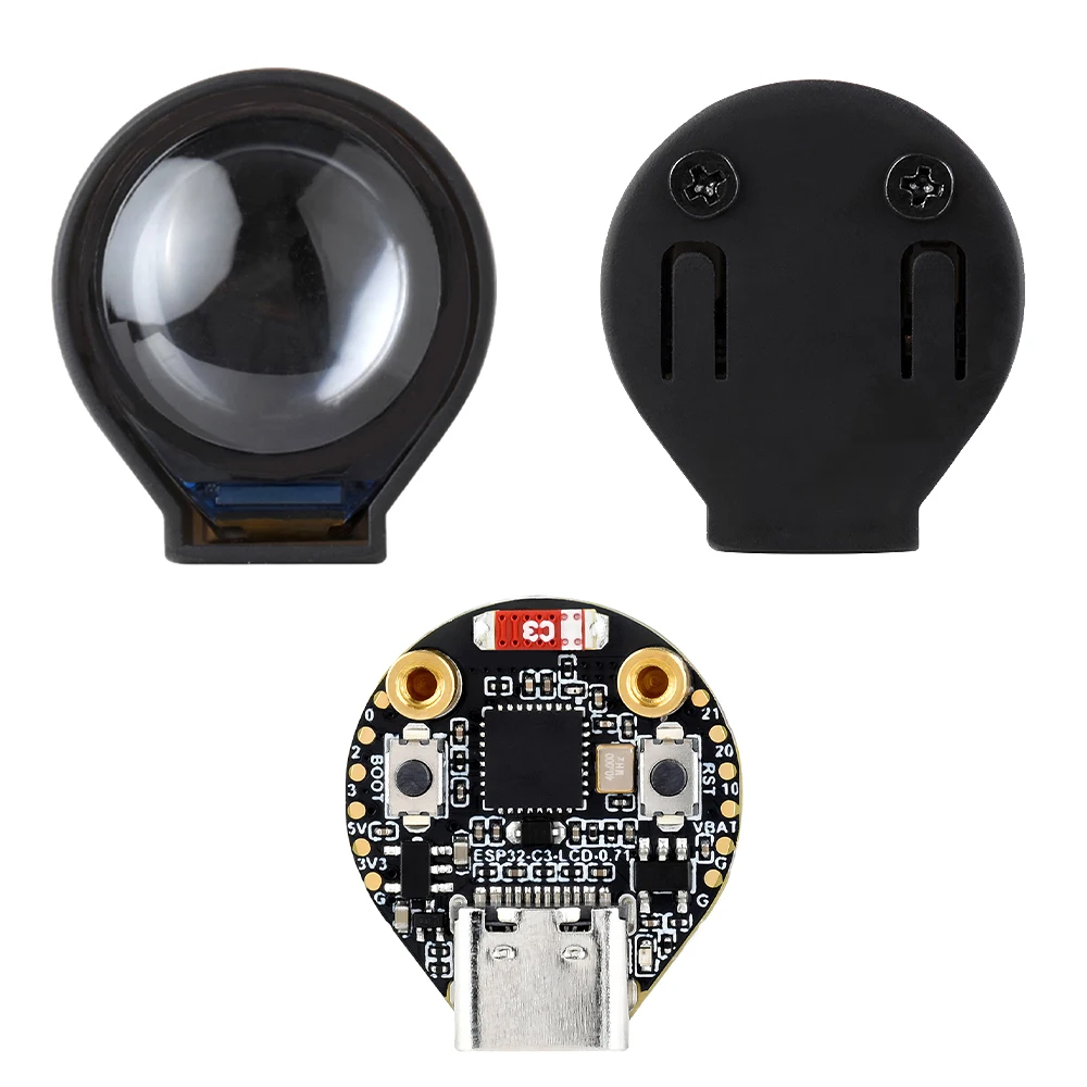 ESP32-C3 Development Board With 0.71" Round Display - 160x160 LCD For IoT Projects & Wearables