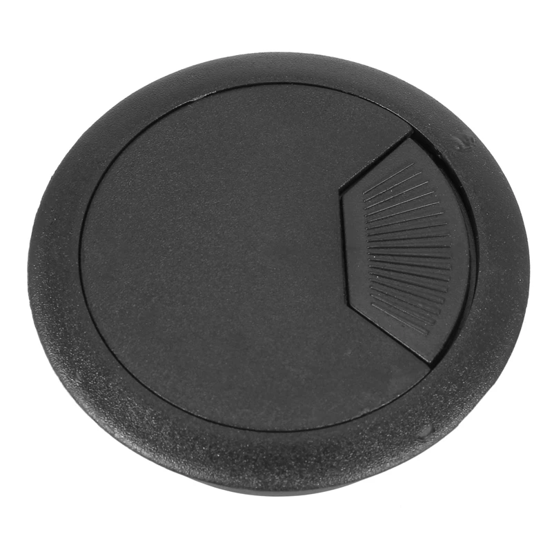 ABMO 200 Pcs Round Plastic Computer Desk Cable Grommet Hole Cover 50Mm Black