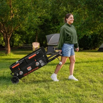 Heavy Duty Portable Flat Top BBQ Griddle – With Wheels, Hood & Side Shelf 1
