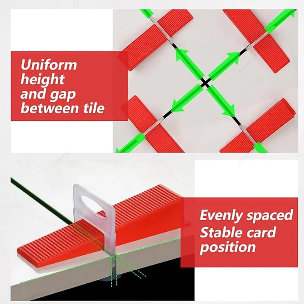 Tile Leveling System Wedges Reusable Ceramic Insert for Clips Spacers Tiling Floor Wall Carrelage Construction Tools 50-500Pcs tile spacers,tile leveling clips,tile leveling tools