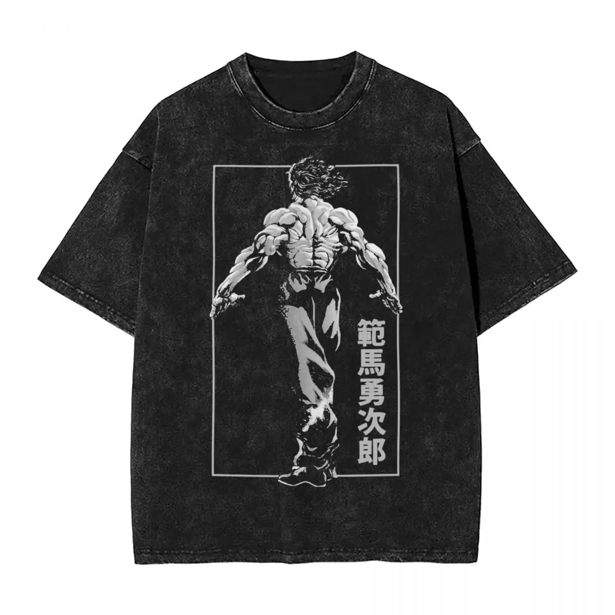 

Футболка Yujiro Hanma Baki с эффектом потертости, уличная одежда в стиле хип-хоп, новинка, футболки с аниме, мужские и женские футболки с коротким рукавом, большие размеры, лето