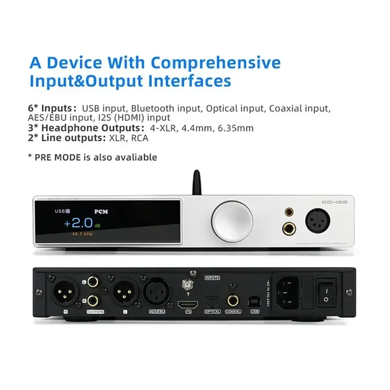 SMSL DO400 Decoder Fully Balanced Audio Headphone Amplifier ES9039MSPRO MQA-CD DAC Bluetooth 5.1 Digital Headphone Power AMP
