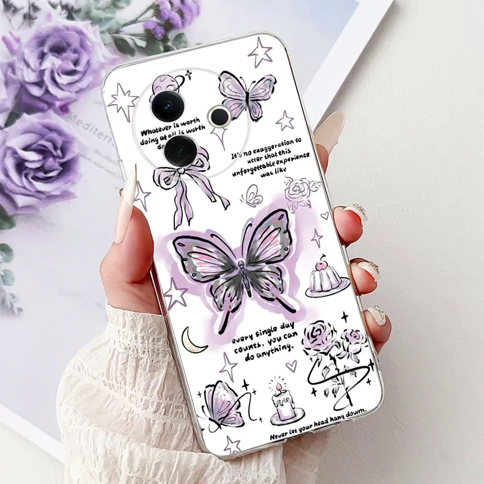 Elegant Butterfly Cat Printed Soft Silicone TPU Phone Case