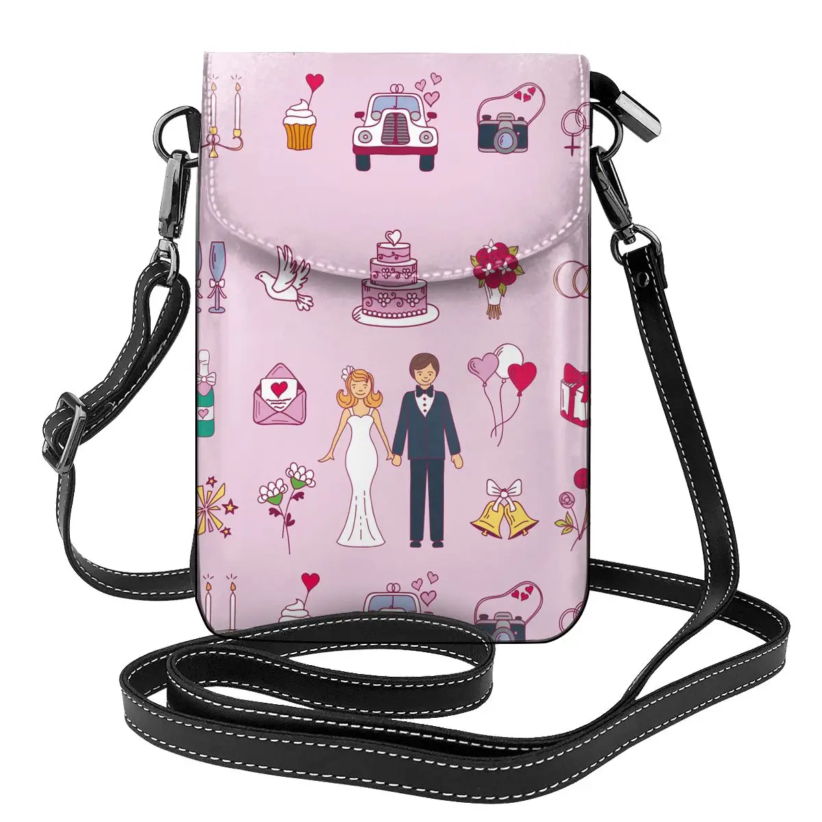

Wedding Couple Shoulder Bag Bride and Groom Woman Gift Women Bags Retro Leather Work Purse Xmas Gift