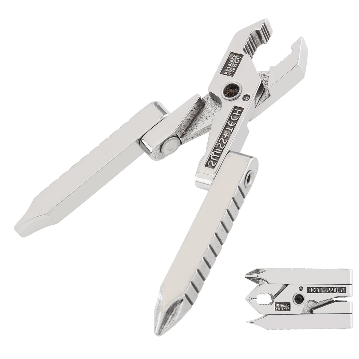 

Universal Multifunctional Mini Foldable Plier Clamp with Straight Screwdriver and Cross Screwdriver for Home Keychain Tools