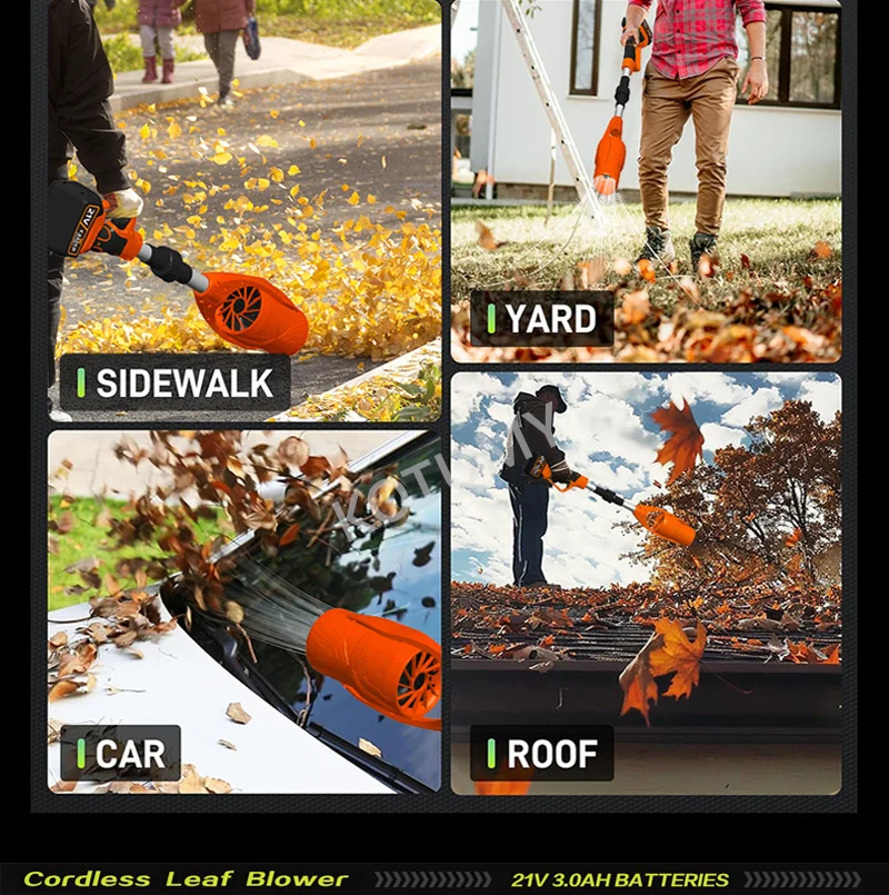 정원용 무선 잎 송풍기, 파티오, 잔디, 눈 및 먼지 송풍기, 배터리 및 고속 충전기 포함