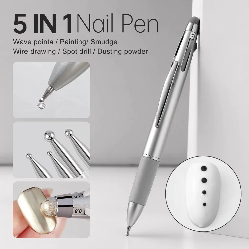 5-in-1 Stainless Steel Nail Art Dotting Pen