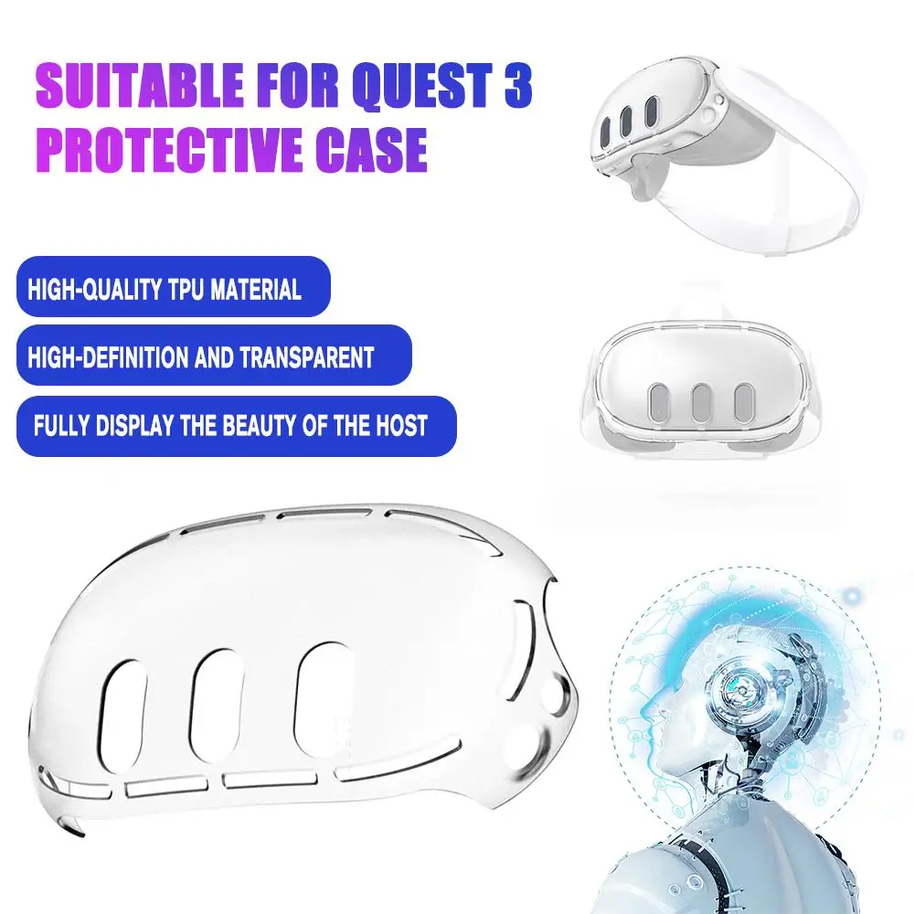 

For Oculus Meta Quest3 VR Glasses Host Protective Case HD Transparent TPU Front Cover VR Accessories For Meta Quest 3 O1R0