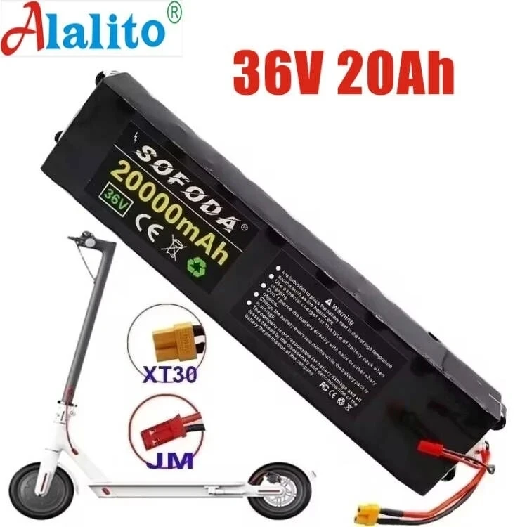 

36V 20Ah 18650 Rechargeable lithium Battery pack 10S3P 500W High power for Modified Bikes Scooter Electric Vehicle,With BMS XT30