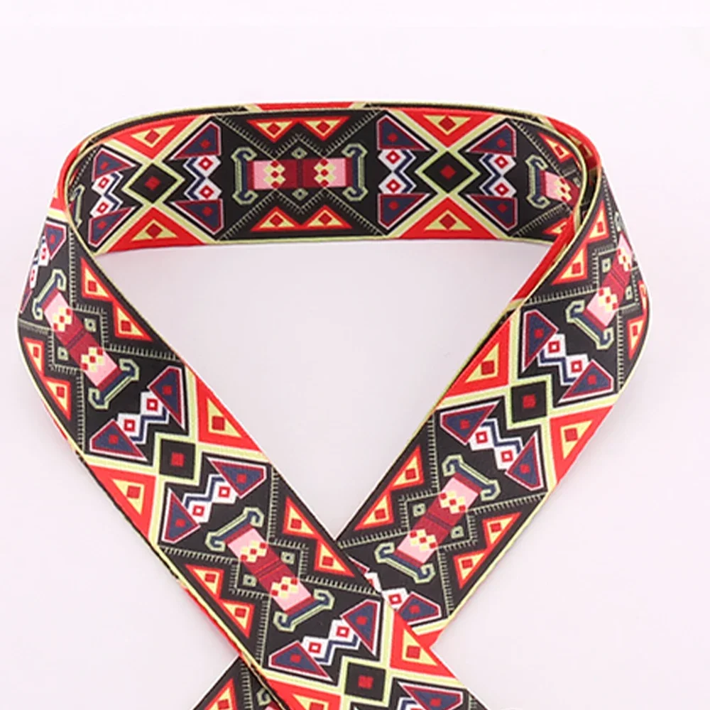 1/2/5 Yards 38mm Ribbon Bag Retro Wear Resistant Multicolored Jacquard Weaving Process Decoration Handbag Strap Printed Webbing