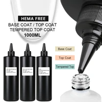 1000ML HEMA TPO HPMA FREE Top Coat Brillant Gel Vernis Semi-Permanent Sans Résidu UV Gel Vernis Transparent Trempé 1