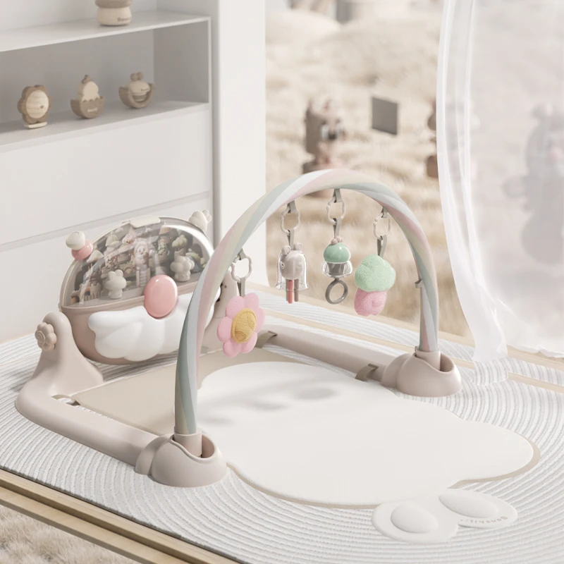 Baby Fitness Stand Toy Infant Music Rack Play Mat Baby Fitness Frame Crawling Toy Activity Gym Game Activity Rug Blanket