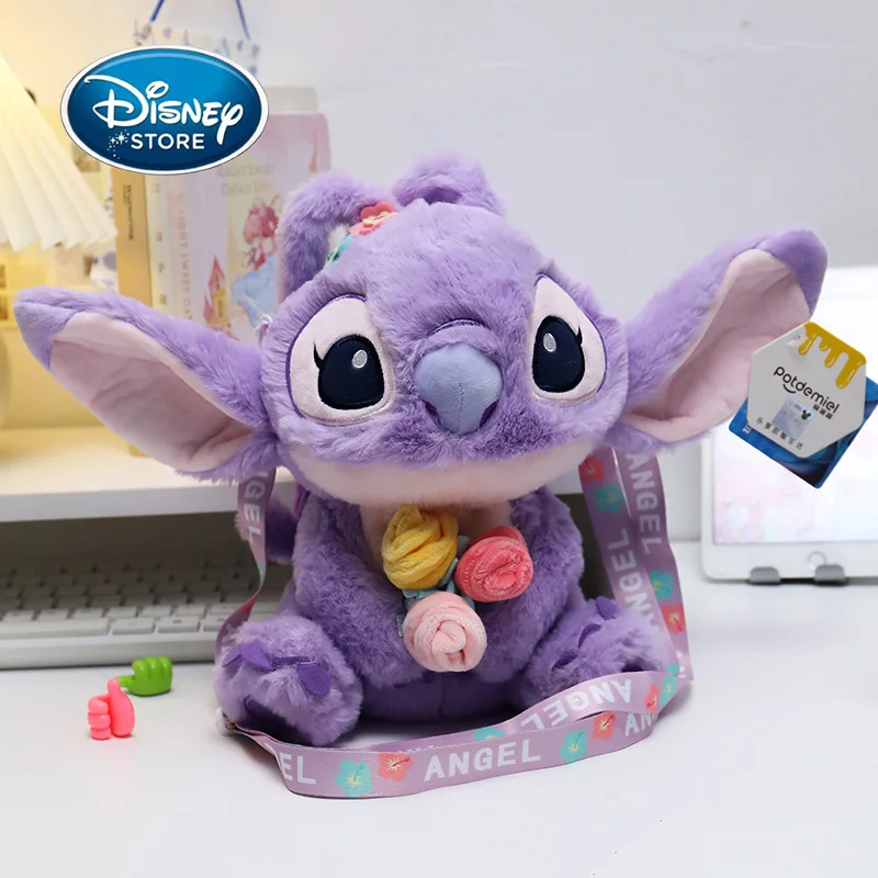 

Disney Plush Mini Backpack Lilo & Stitch Cute Lavender Angel Doll Bags Stitch Girlfriend Cartoon Girl Plush Toy Doll Backpack