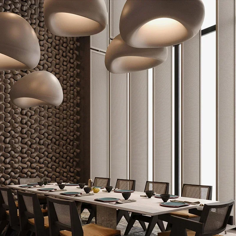 Nordic Wabi Sabi E27 LED Pendant Lights Modern Ceiling Chandelier  for Living Room Bedroom Dining  Loft Hanghing Lamp 4