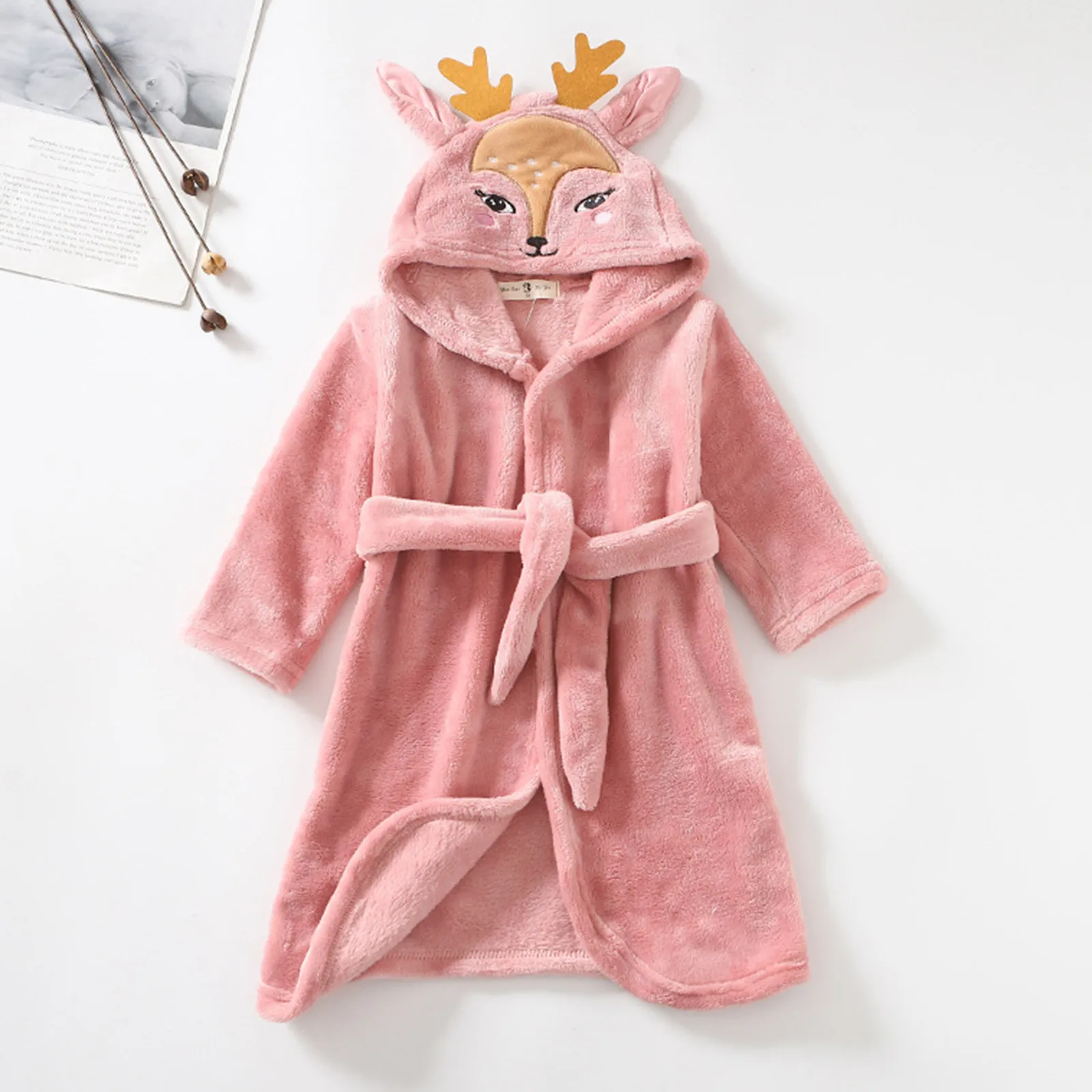 Old Clothing Toddler Kids Baby Boys Girls Cartoon Bathrobe Hooded Warm Flannel Boy Fleece Robe Boys Sleepwear Glow in The Dark elegant pajama sets Sleepwear & Robes