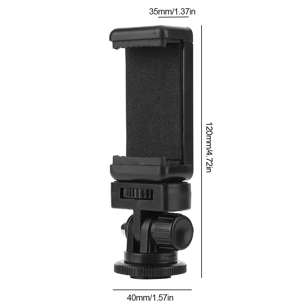 Camera Hot Shoe Phone Holder with Cold Shoe Mount Monitor Flexible Tripod Adapter Phone Tripod Holder Clip for iPhone Samsung