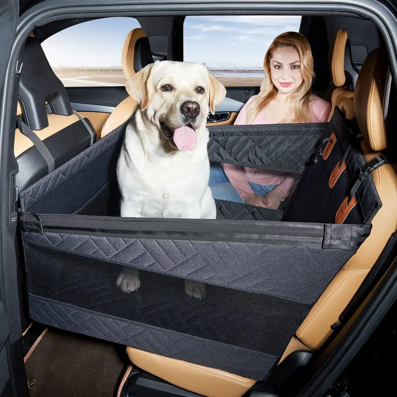 Medium Dog Car Seat,Back Seat Extender for Dogs,Waterproof Large Dog Seat Cover for Backseat, Pet Bed for Car Hammock